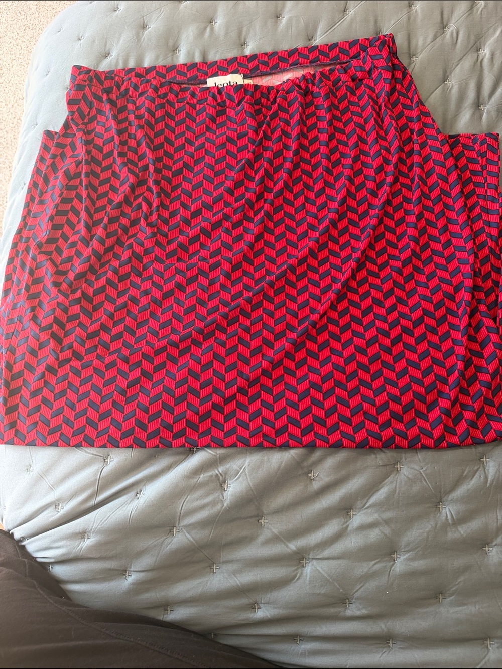Res and Blue Geometric Women’s Skirt